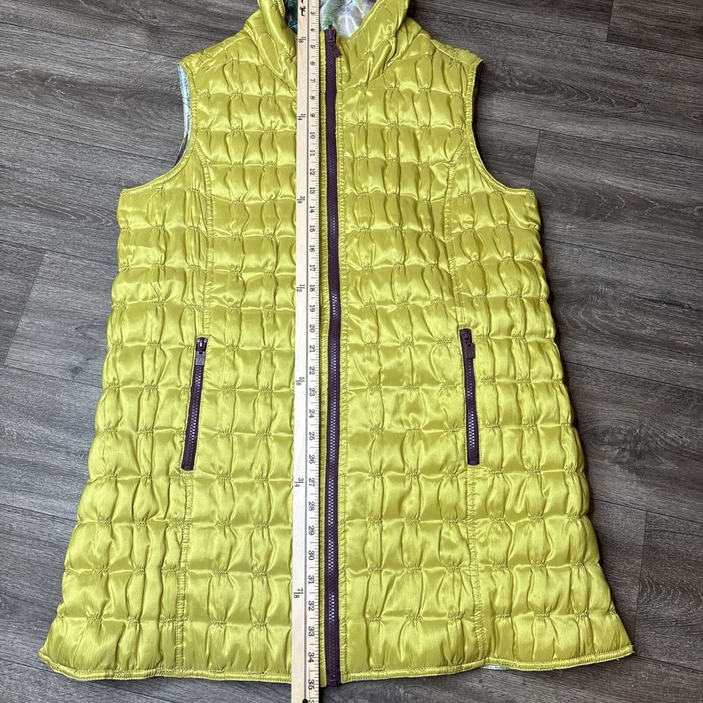 UbU Women Large Puffer Vest Multicolor Abstract Print Zip Front Reversible - Picture 10 of 10